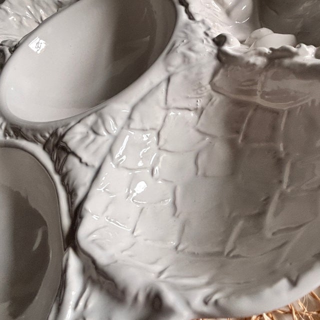 White Portuguese Majolica Vegetable Platter by Neto & Gomes For Sale - Image 8 of 10