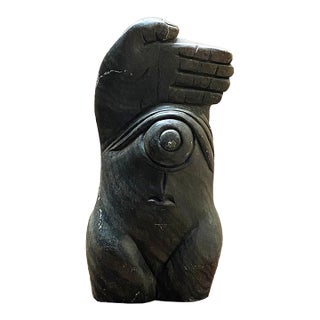 20th Century Baule Ivory Coast Stone Abstarct Figure Sculpture For Sale