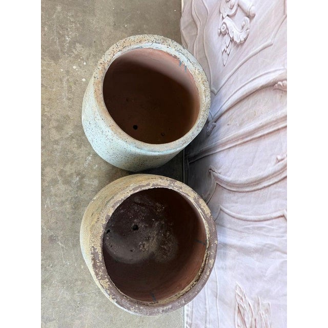 Pair of Monumental 20th Century Terra Cotta Garden Urns For Sale - Image 4 of 10