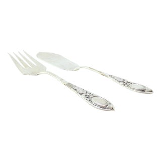 Silver Cheese Knife and Fork, Set of 2 For Sale