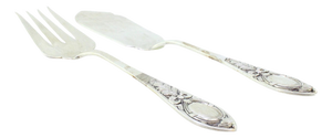 Silver Cheese Knife and Fork, Set of 2