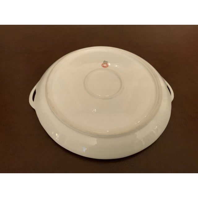 Ceramic 1960s Hand Painted Limoges Porcelain Platter With Gold Handles From France For Sale - Image 7 of 10