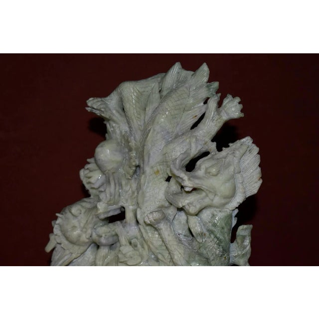 Vintage Carved Hardstone Sculpture Chinese Dragon Turtle Feng Shui Statue For Sale In Philadelphia - Image 6 of 11