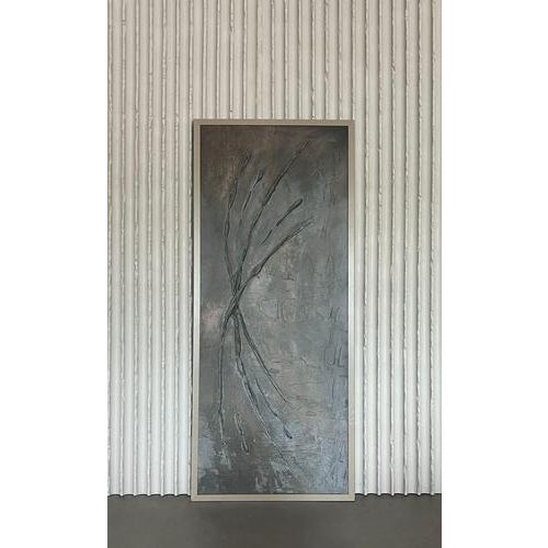 Brutalist Wall Sculpture in Aluminum and Wood For Sale - Image 6 of 6