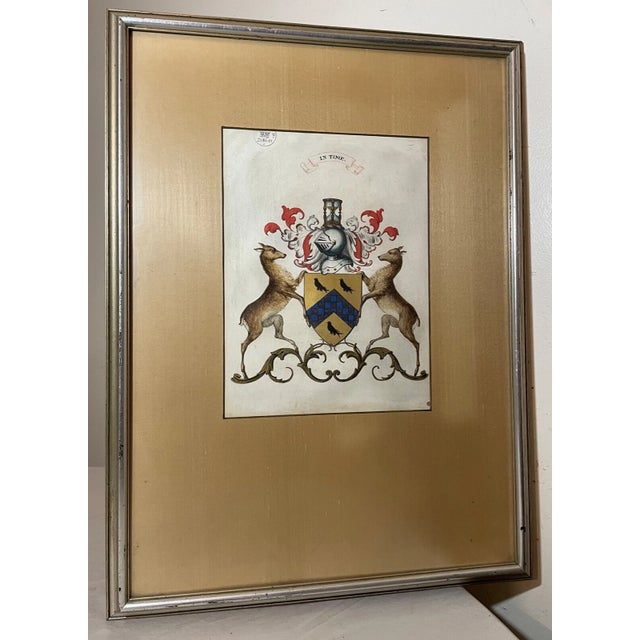 Antique 1700's Sir Patrick Houston Armorial Coat of Arms Heraldic Painting Art For Sale - Image 13 of 15