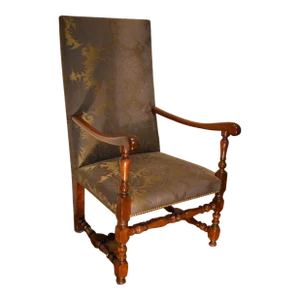 17th Century Antique French Baroque Louis XIII Walnut Armchair