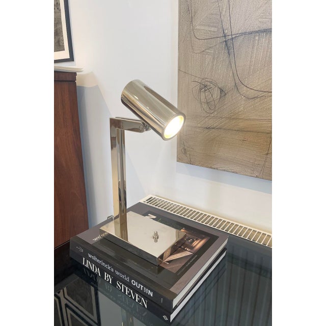 Contemporary Vintage Polished Chrome Desk Lamp – Modernist Adjustable Task Light For Sale - Image 3 of 5