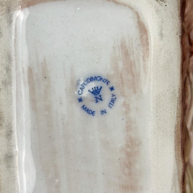 Vintage Ceramic Flower Basket from Capodimonte, Italy 1960s For Sale - Image 11 of 17