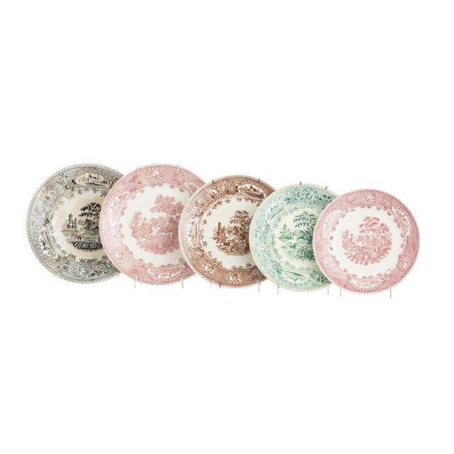 Earthenware Plates from Sacavem, 1800s, Set of 5 For Sale - Image 6 of 6