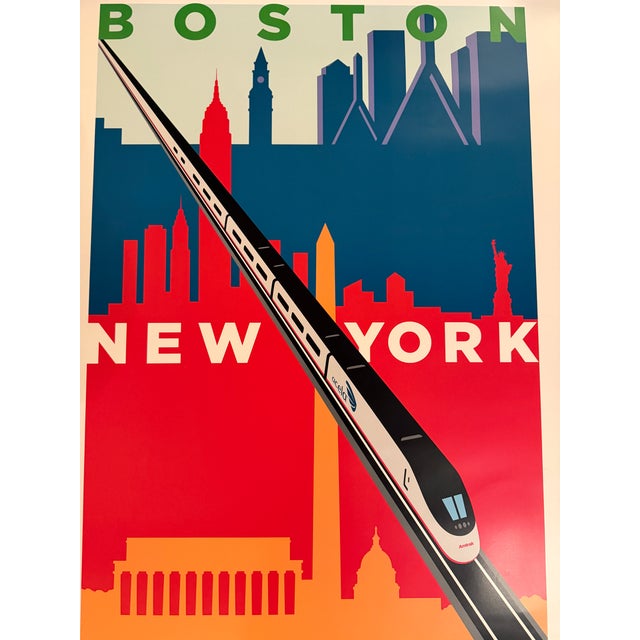 Early 21st Century Michael Schwab - Boston, New York, Washington, d.c. - Acela - Amtrak, C. 2004, Poster on Paper For Sale - Image 5 of 6