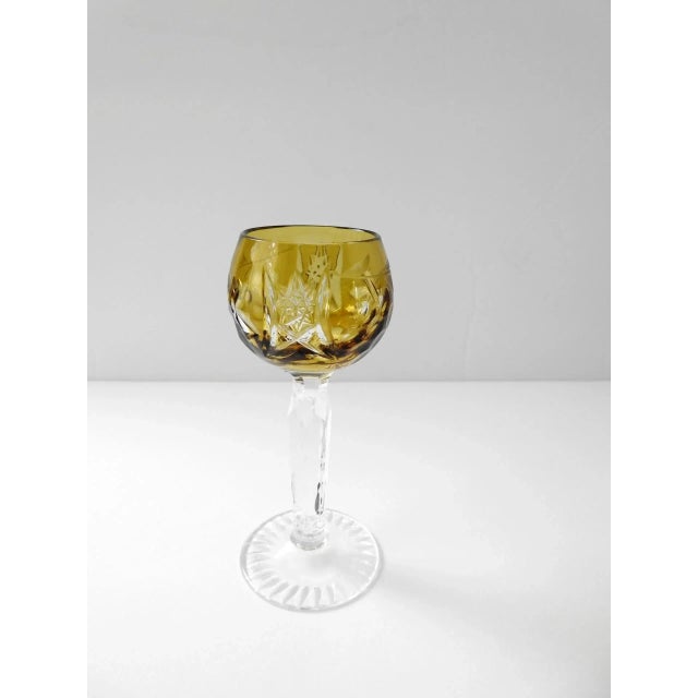 Vintage Lausitzer Colored Crystal Cordial Liquor Shot Glasses