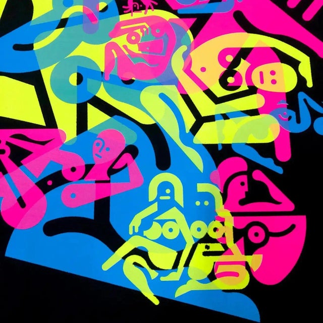 Ryan McGinness "Women: The Blacklight Paintings". Hand signed exhibit poster created by the artist for The Standard Hotel,...