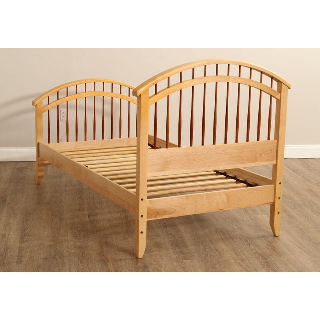 2000 - 2009 Vermont Precision Woodworks Maple Twin Size Spindle Bedframe For Sale - Image 5 of 12