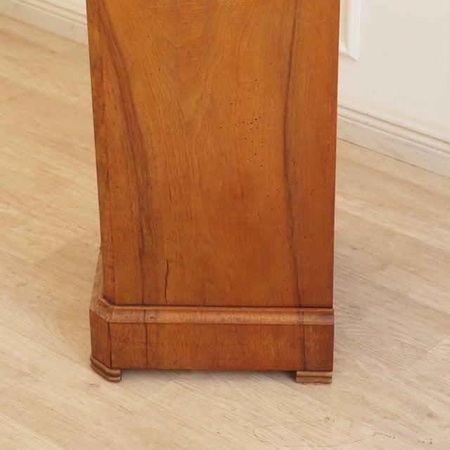 Antique Louis Philippe Bedside Table in Burr Walnut with Marble Top, 1860s For Sale - Image 11 of 14