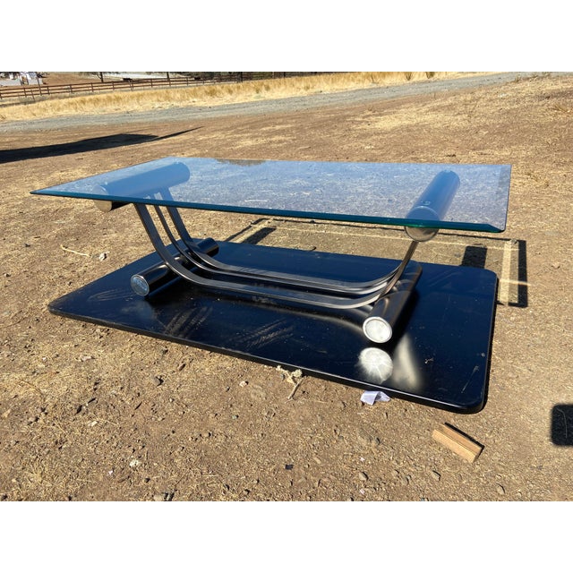 Glass Vintage Art Deco Tubular Glass Coffee Table Romeo Rega Style For Sale - Image 7 of 13