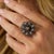 Victorian 2.60 carat diamond 18k yellow gold silver flower ring captures the romance and artistry of the late 19th century...