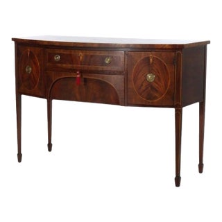 Henkel-Harris, Fallon & Hellen Inc English Style Mahogany Banded Sideboard C1930 For Sale