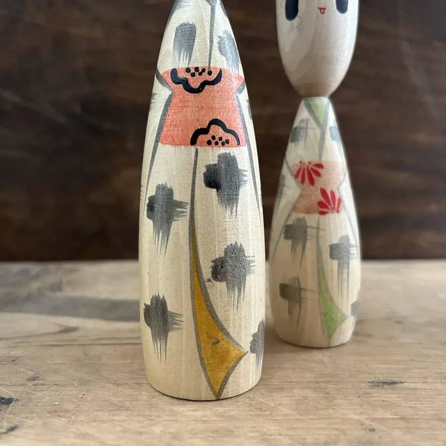 1980s Kawaii Sosaku Kokeshi Dolls, Japan, 1980s, Set of 2 For Sale - Image 5 of 9
