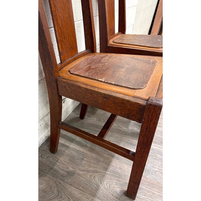 Arts & Crafts Antique Michigan Chair Company Arts & Crafts Mission Dining Chairs - Pair For Sale - Image 3 of 15