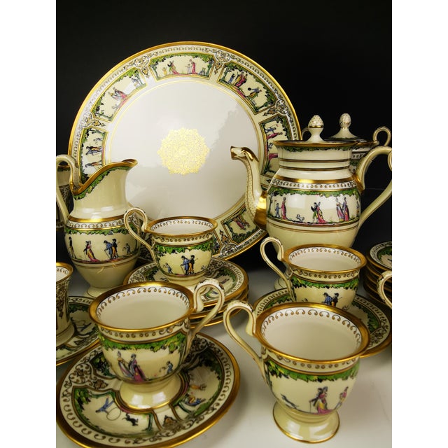 Palais Royal Promenade Aux Champs-Élysées Tea or Coffee Service from Raynaud Limoges, Set of 31 For Sale - Image 11 of 14