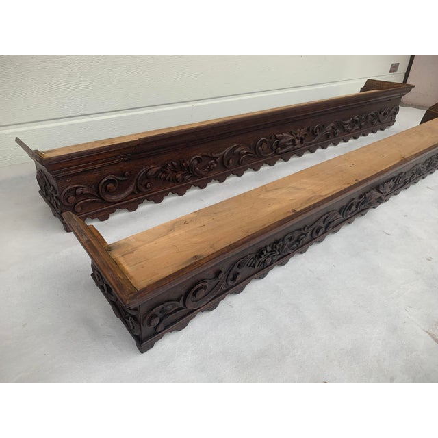 Antique Neo-Renaissance Wooden Curtain Rod Covers, 1890s, Set of 2 For Sale - Image 11 of 18