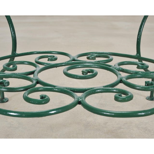 o.w. Lee American Regency Style Wrought Iron and Glass Scrolled Garden Table For Sale - Image 11 of 18