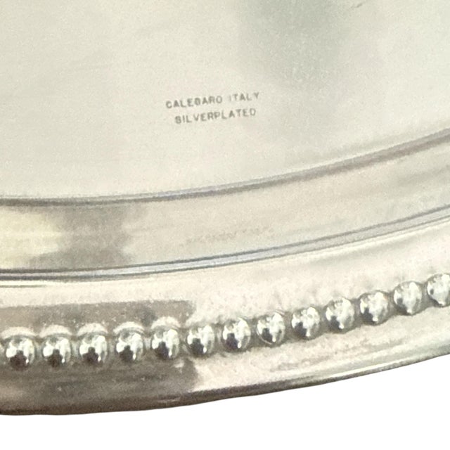 Vintage Italian Calegaro Silverplate Round Gallery Tray, 19” For Sale - Image 4 of 5