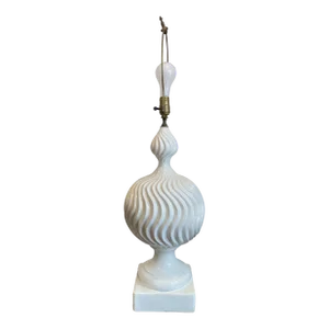Mid-Century White Glazed Terracotta Sculptural Gourd Lamp by Lang Levin