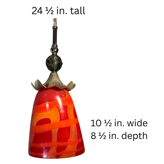 Late 20th Century Murano Orange Red Abstract Flower Bud Pendant Light For Sale - Image 18 of 18
