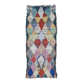 Colorful Moroccan Boucherouite Rug - 8.5 X 3.4 Ft For Sale