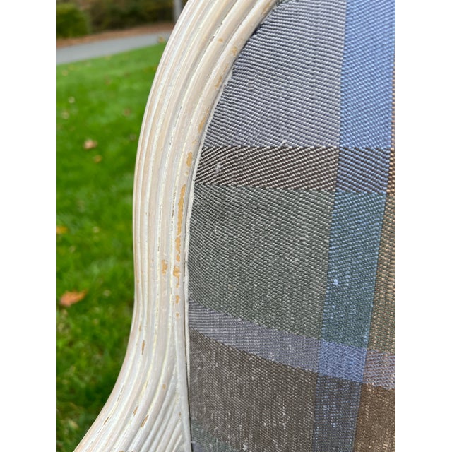 Wood 1980s Vintage Reeded Rattan Upholstered Armchair For Sale - Image 7 of 8