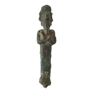 Late Period Small Egyptian Bronze Statuette of Osiris