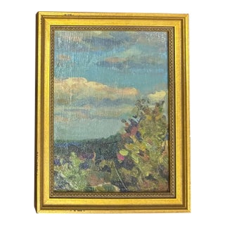 Vintage Post-Impressionist Oil Landscape, Framed For Sale