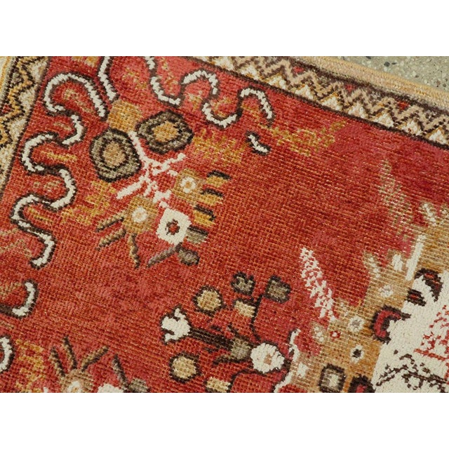 Galerie Shabab Collection Mid-20th Century Turkish Oushak Throw Rug For Sale - Image 4 of 6