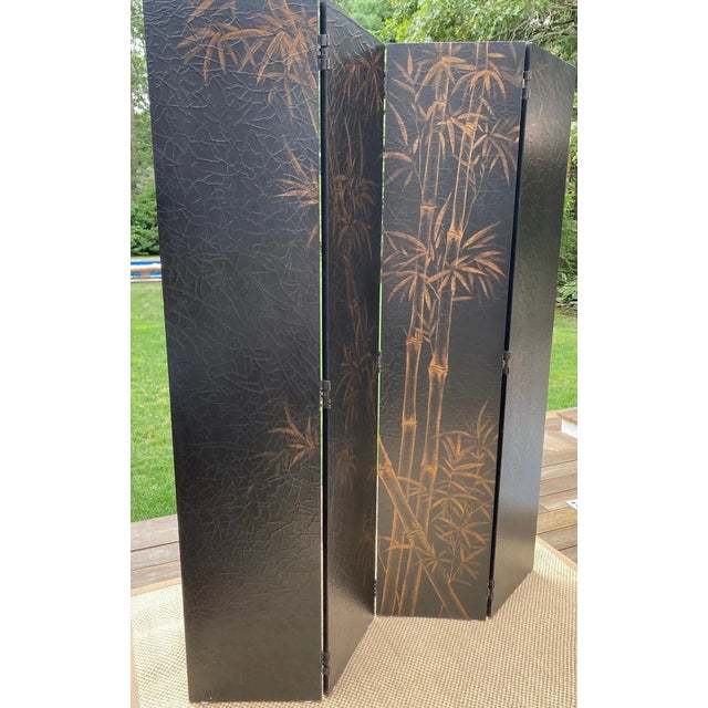 Baker Furniture Chinoiserie Coromandel Screen Room Divider With Bamboo Pattern For Sale - Image 14 of 18