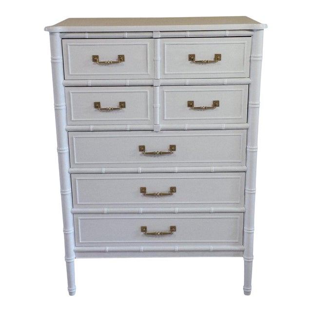 Vintage Henry Link Hollywood Regency Faux Bamboo Chest Chairish