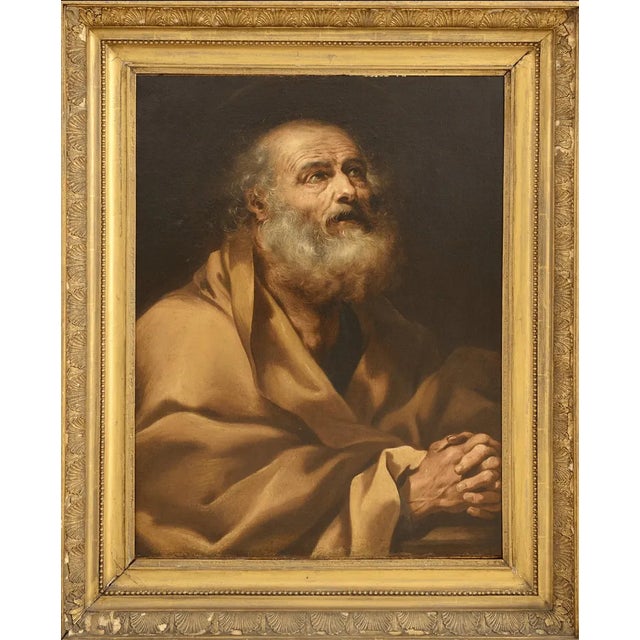 After Aureliano Milani, The Repentance of Saint Peter, 1600s-1700s, Oil on Canvas For Sale - Image 5 of 7