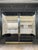 Ello Furniture 1960s Pair of Navy Blue Glass and Brass Ello Wardrobe Cabinets For Sale - Image 4 of 12