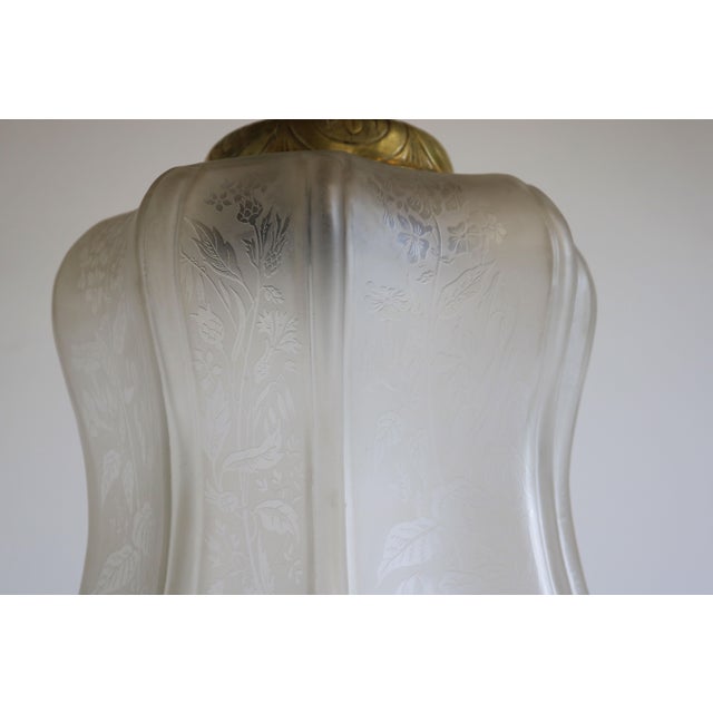 Large Antique French Art Nouveau Pendant Light, 1910 For Sale - Image 6 of 14