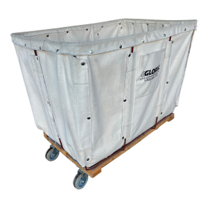 Vintage Canvas Laundry Cart on Wheels Large Industrial Storage Rolling Hamper