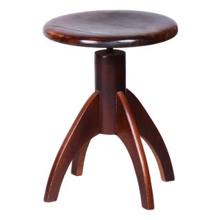 Mid-Century Piano Stool in Beech, Czech, 1940s For Sale