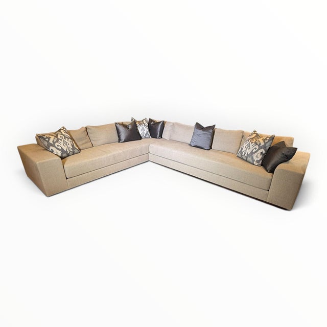 Custom sofa from luxury furniture designer Holly Hunt. The Pampa sofa stands out for it's low profile and clean lines,...