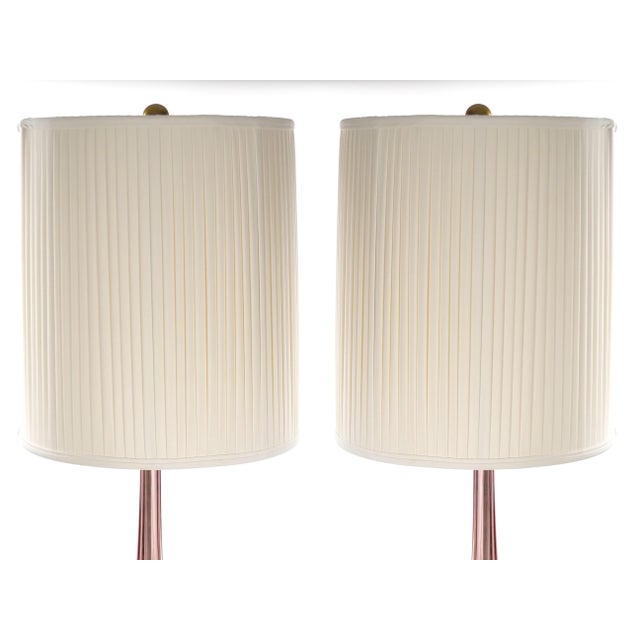 Mid-Century Modern Mid-Century Modern Italian Venetian Glass Ice Purple / Gold Fleck Table Lamps For Sale - Image 3 of 11