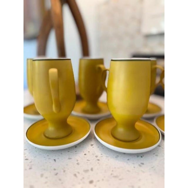 A striking Mid-Century Modern espresso or demitasse service designed by LaGardo Tackett for Schmid Porcelain / Schmid...