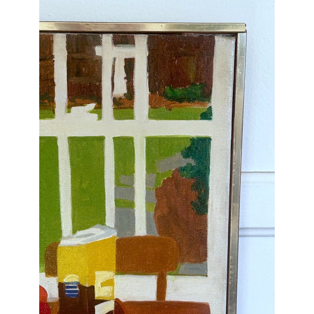 MCM “Interior: Still Life" by Phyllis Skolnick Hirschberg (1925–2011) Modernist Oil Painting For Sale - Image 10 of 12
