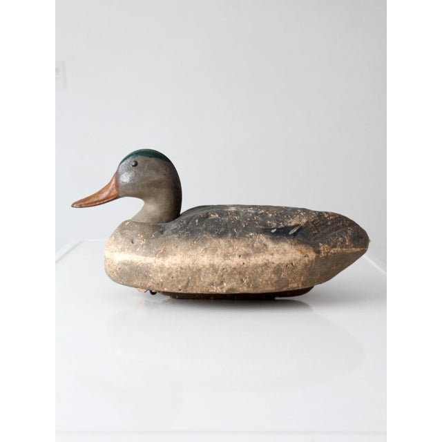 Vintage Hand-Painted Mallard Duck Decoy Folk Art For Sale - Image 13 of 15