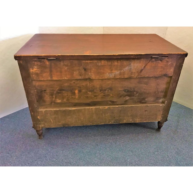 Early 20th Century Antique Original Red Wash American Trunk For Sale - Image 11 of 13