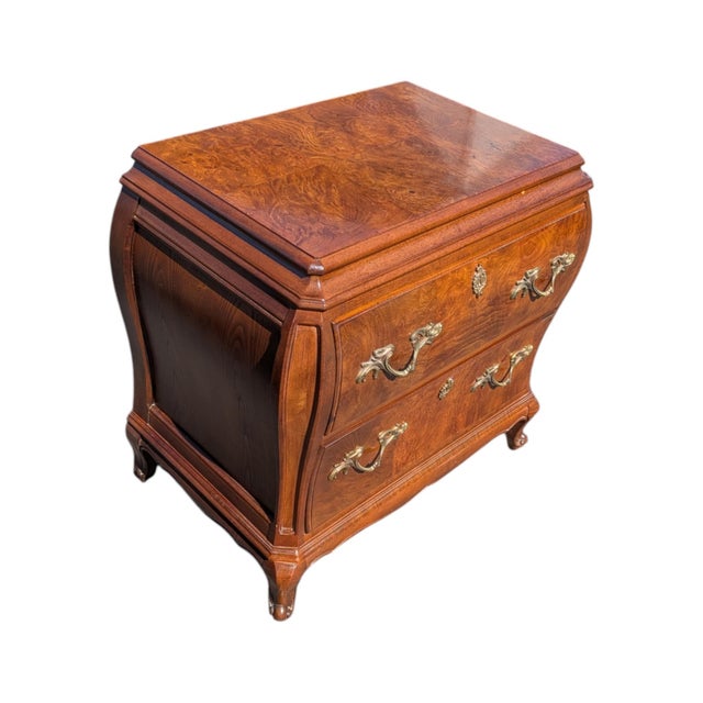 A stunning three-piece bedroom set by Henredon Furniture Industries, crafted in the French Provincial/Louis XV Bombe...