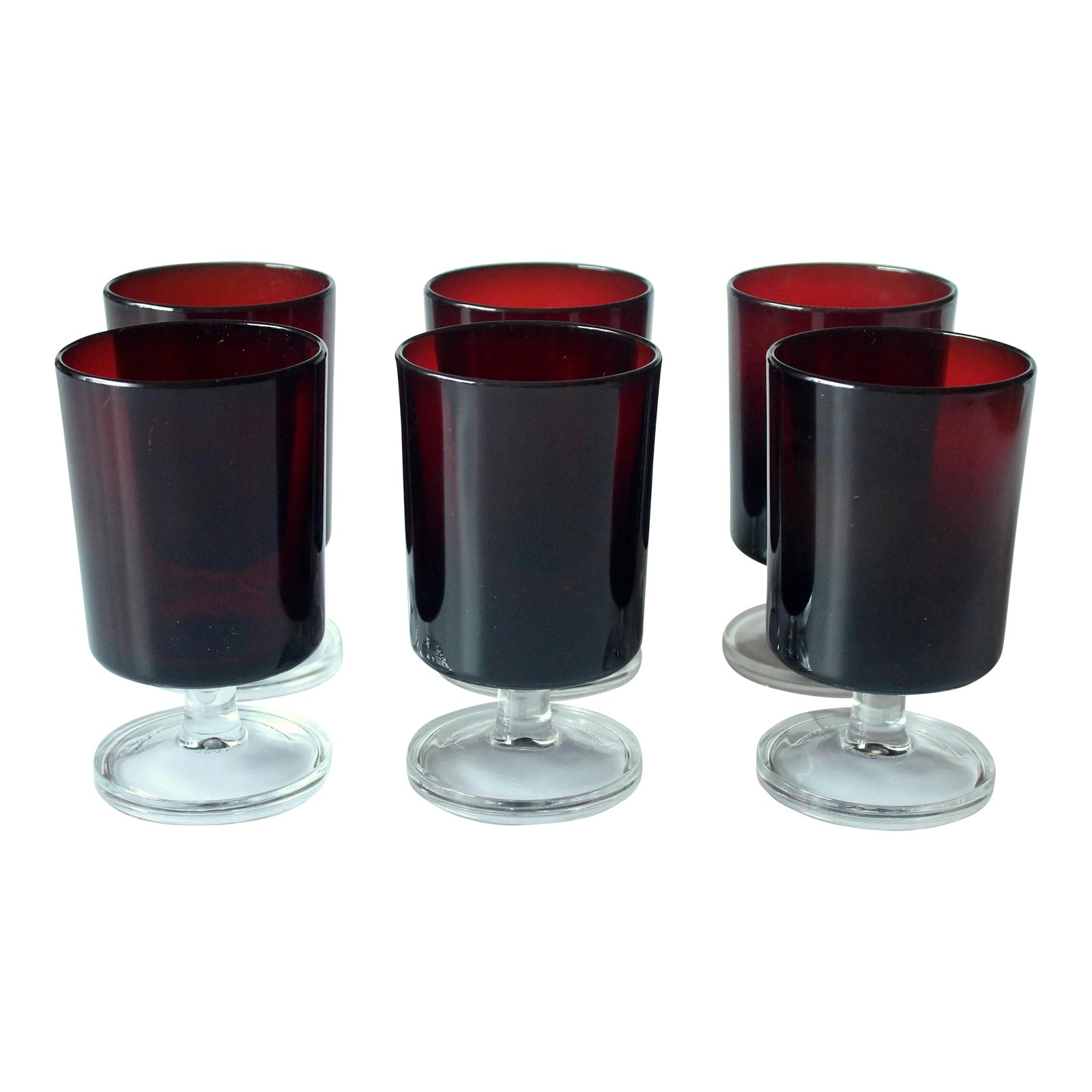 1970s Red French Wine Glasses by Luminarc Set of 6 Chairish