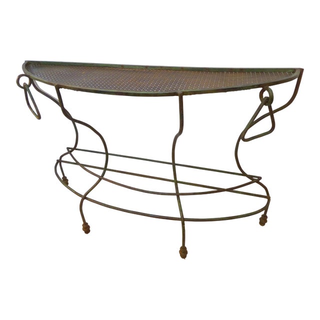 Vintage Iron Garden Console For Sale